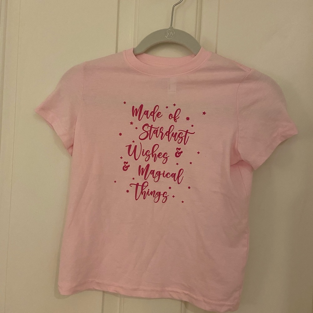 Girls Made Of Stardust And Magical Things Pink Tshirt Size 7 Unicorn Fairy